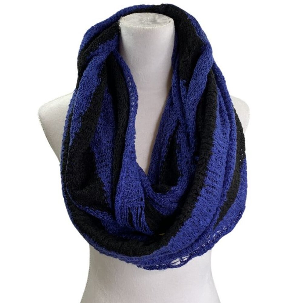 Paula Bianco Women's Infinity Scarf Purple, Black One Size NWT